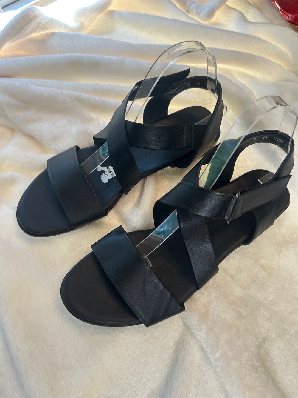 Munro Black Crisscross Slingback Sandals